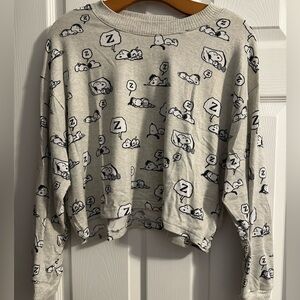 American Eagle Outfitters Snoopy Shorts and Long Sleeve Pajama Set